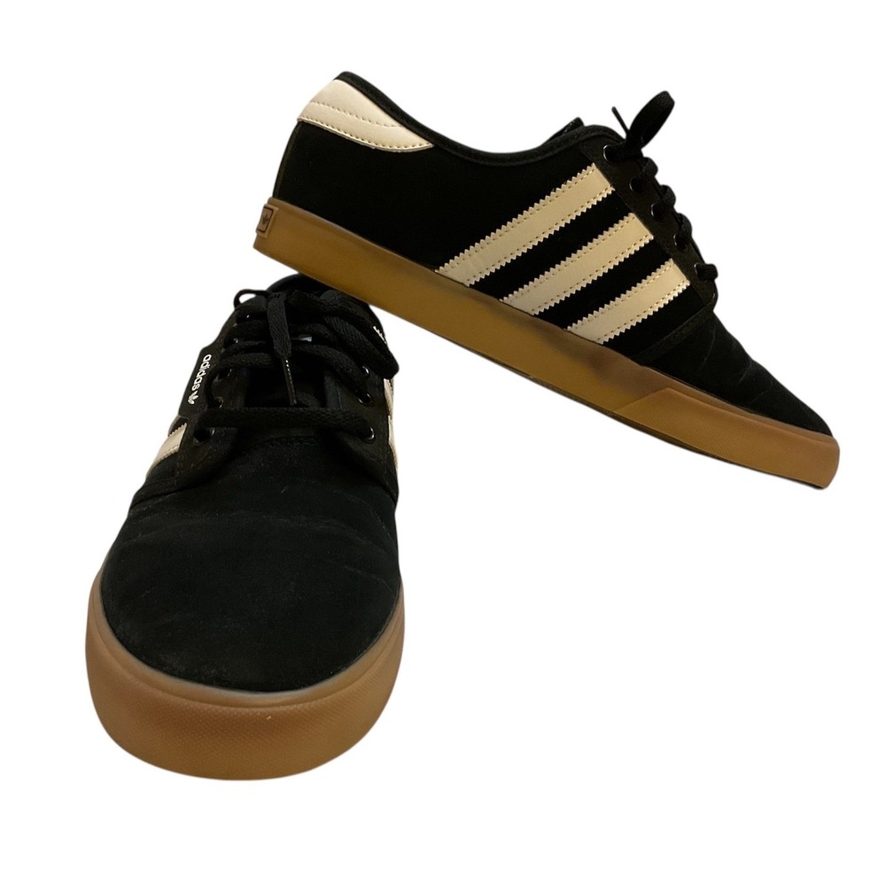 Adidas Seeley Mens 8.5 Suede Skateboarding Sneakers Black Gum EE6136